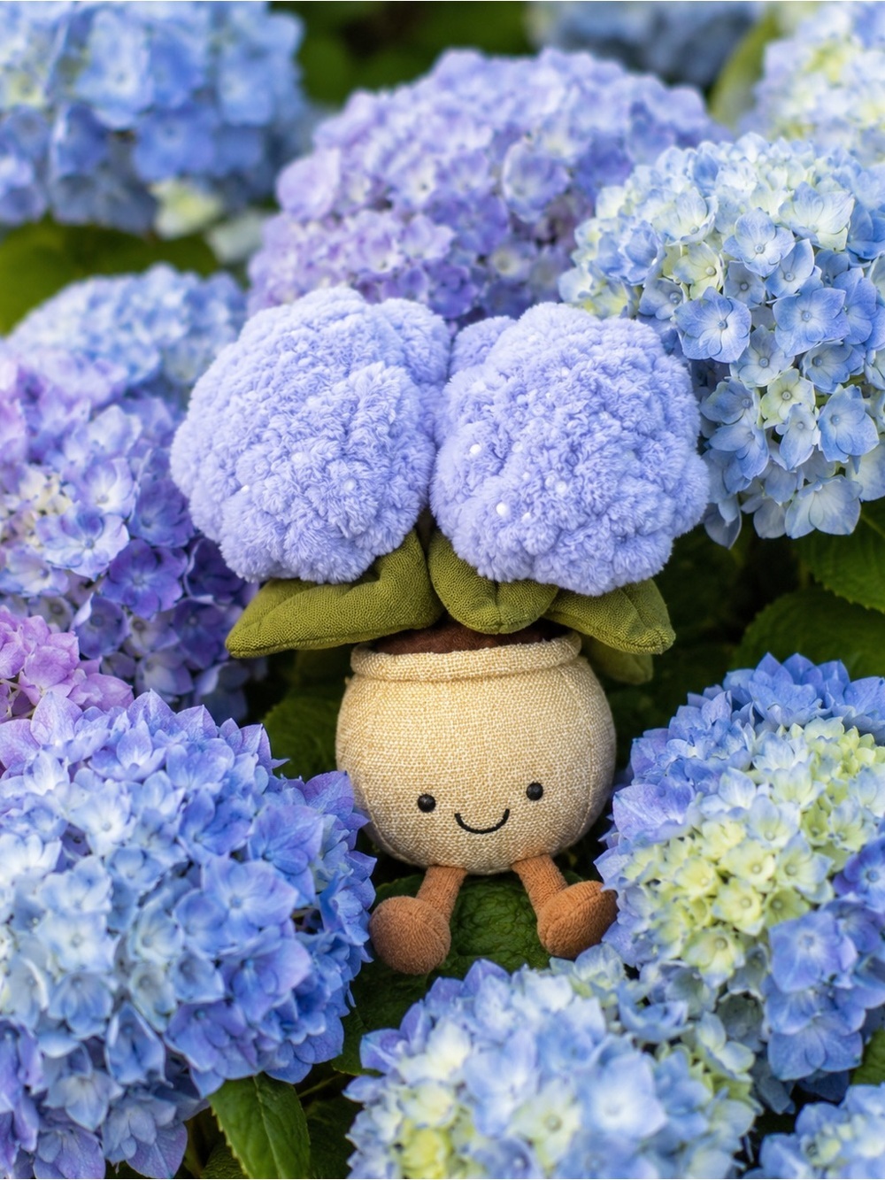 Jellycat Amuseables Hydrangea Plush Flower Plant Blue Lavender Floral With Tags​